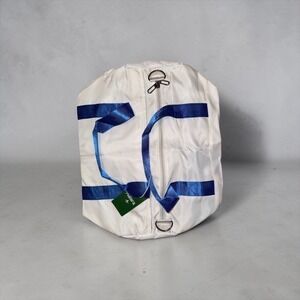 Halara Duffle Bag Unisex One Size White & Blue Gym Weekender Travel Tote